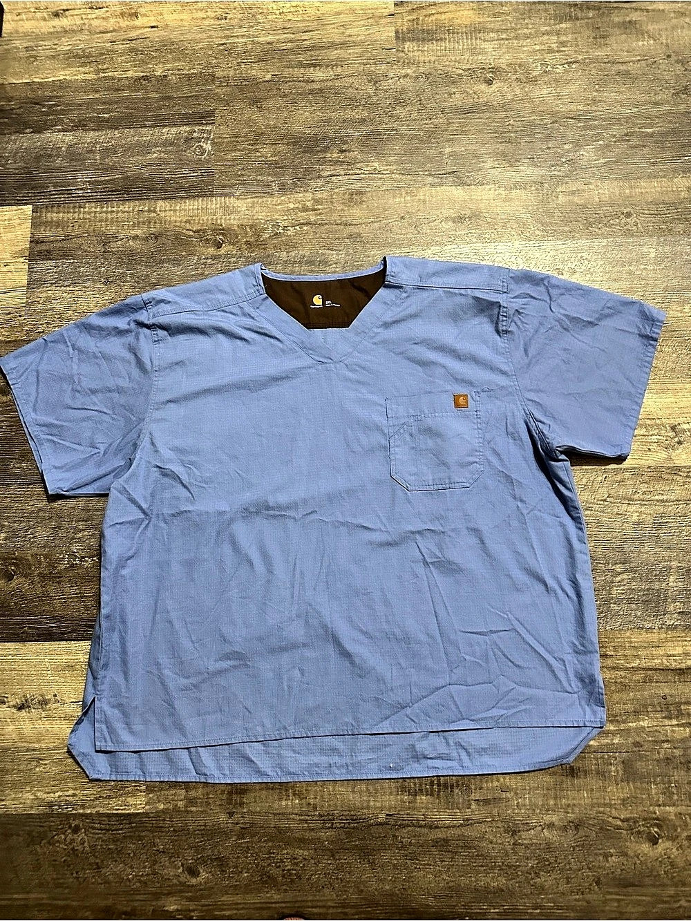 Carhartt Men’s 3XL Blue Ripstop Utility Scrub Top (Style C15108)